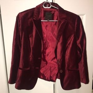 The Limited Red Velvet Blazer